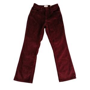 Universal Thread Pants Womens 6 Red Corduroy High Waist Wide Leg Stretch NWT